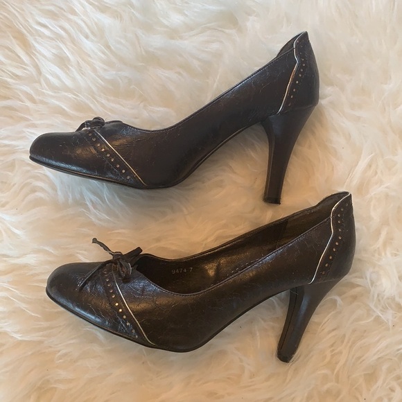 Aeya By San Women’s Beautiful Brown High Heel Shoes Size 39 EU - Picture 3 of 12